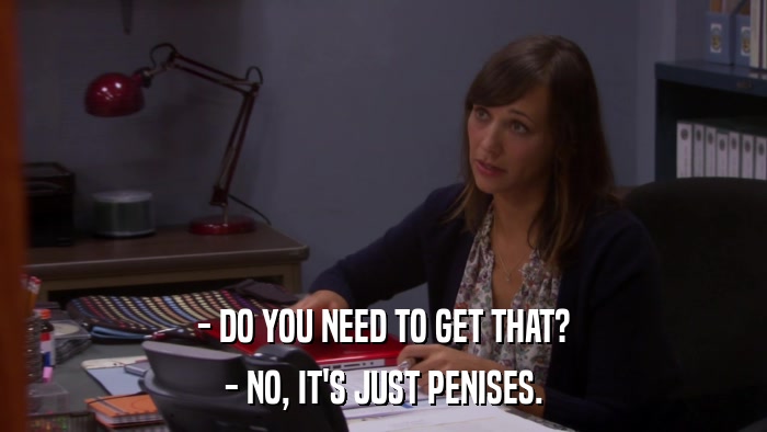 - DO YOU NEED TO GET THAT? - NO, IT'S JUST PENISES. 