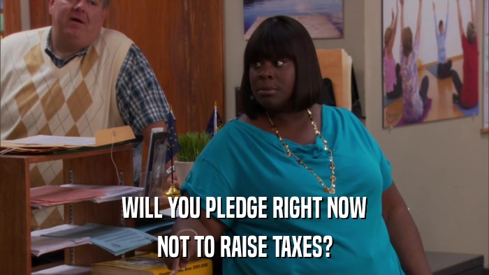 WILL YOU PLEDGE RIGHT NOW NOT TO RAISE TAXES? 