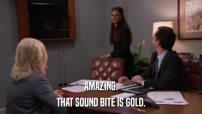 AMAZING. THAT SOUND BITE IS GOLD. 