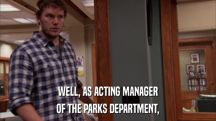 WELL, AS ACTING MANAGER OF THE PARKS DEPARTMENT, 