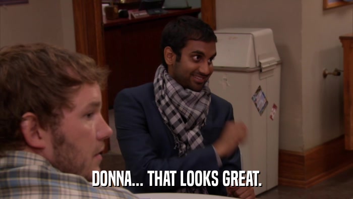 DONNA... THAT LOOKS GREAT.  