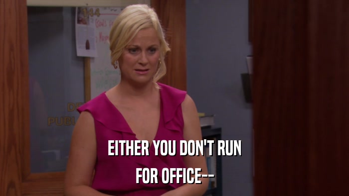 EITHER YOU DON'T RUN FOR OFFICE-- 