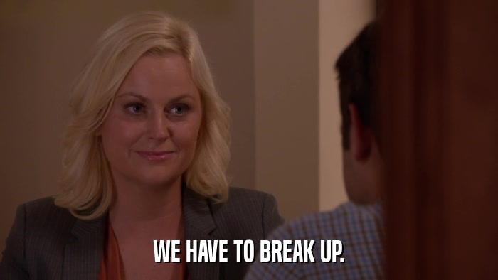 WE HAVE TO BREAK UP.  