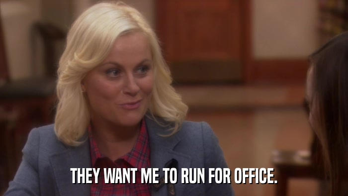 THEY WANT ME TO RUN FOR OFFICE.  