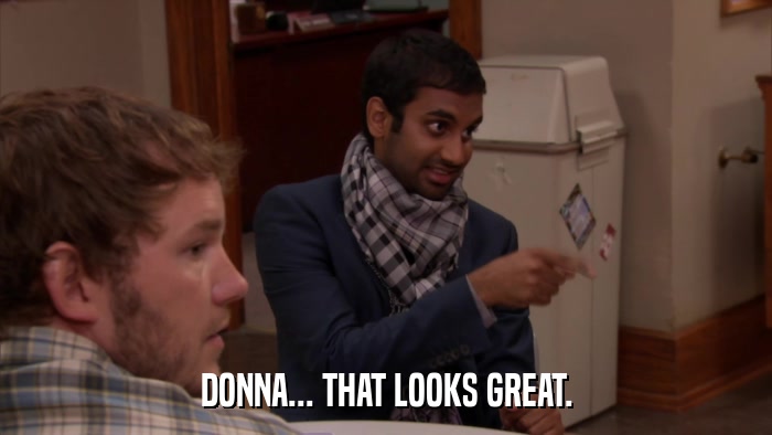 DONNA... THAT LOOKS GREAT.  