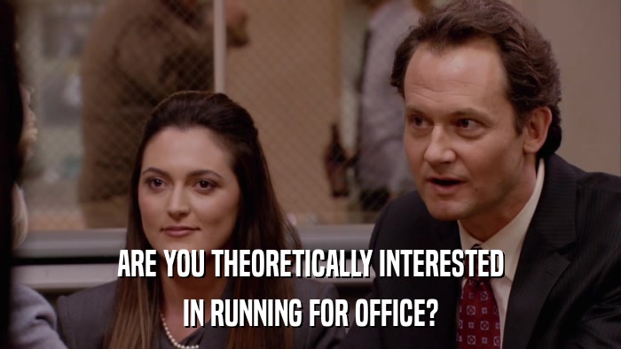 ARE YOU THEORETICALLY INTERESTED IN RUNNING FOR OFFICE? 
