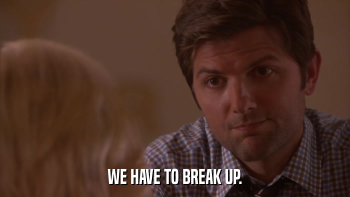 WE HAVE TO BREAK UP.  