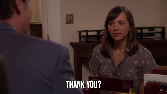 THANK YOU?  