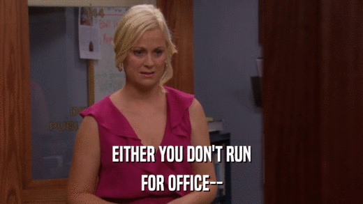 EITHER YOU DON'T RUN FOR OFFICE-- 