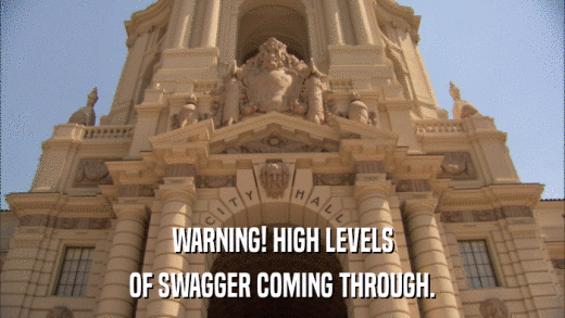 WARNING! HIGH LEVELS OF SWAGGER COMING THROUGH. 