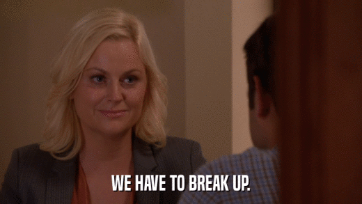 WE HAVE TO BREAK UP.  