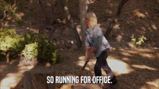 SO RUNNING FOR OFFICE.  