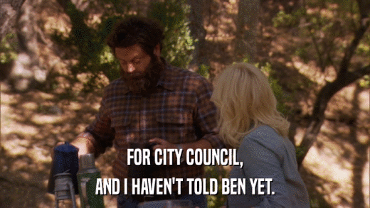 FOR CITY COUNCIL, AND I HAVEN'T TOLD BEN YET. 