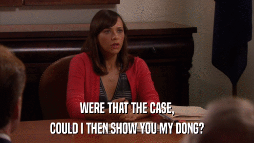 WERE THAT THE CASE, COULD I THEN SHOW YOU MY DONG? 
