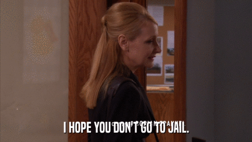 I HOPE YOU DON'T GO TO JAIL.  