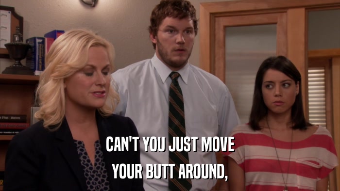 CAN'T YOU JUST MOVE YOUR BUTT AROUND, 