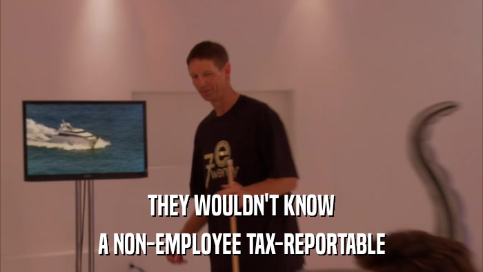 THEY WOULDN'T KNOW A NON-EMPLOYEE TAX-REPORTABLE 