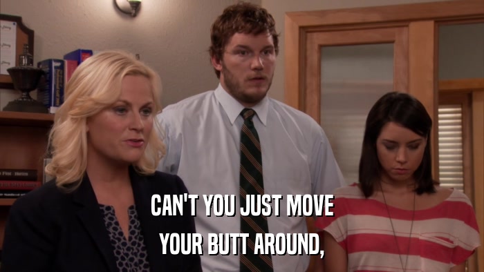 CAN'T YOU JUST MOVE YOUR BUTT AROUND, 