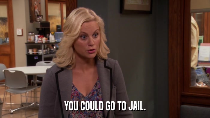 YOU COULD GO TO JAIL.  