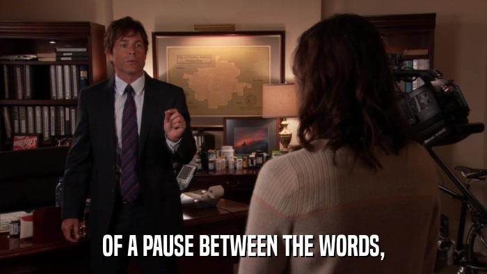 OF A PAUSE BETWEEN THE WORDS,  