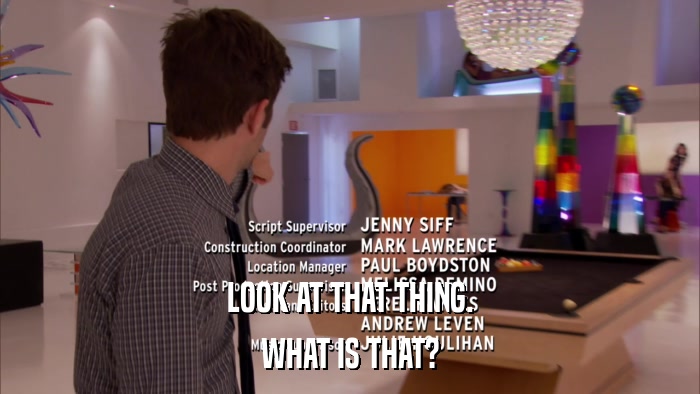 LOOK AT THAT THING. WHAT IS THAT? 