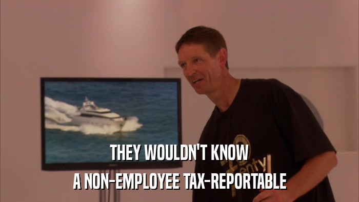 THEY WOULDN'T KNOW A NON-EMPLOYEE TAX-REPORTABLE 