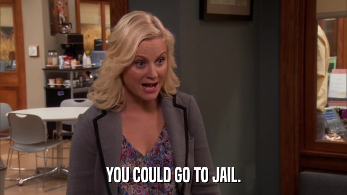YOU COULD GO TO JAIL.  