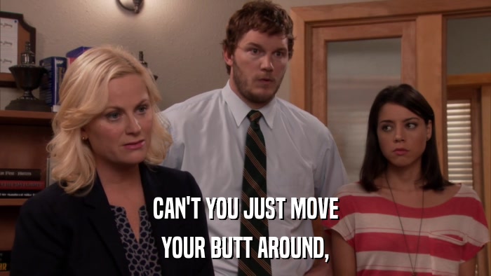 CAN'T YOU JUST MOVE YOUR BUTT AROUND, 