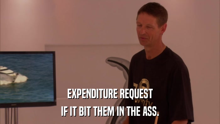 EXPENDITURE REQUEST IF IT BIT THEM IN THE ASS. 