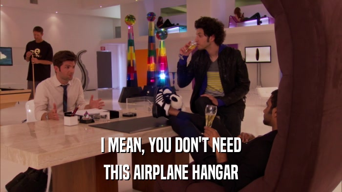 I MEAN, YOU DON'T NEED THIS AIRPLANE HANGAR 