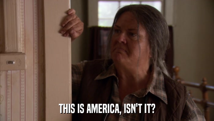 THIS IS AMERICA, ISN'T IT?  