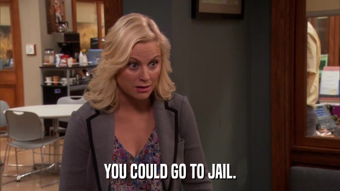 YOU COULD GO TO JAIL.  