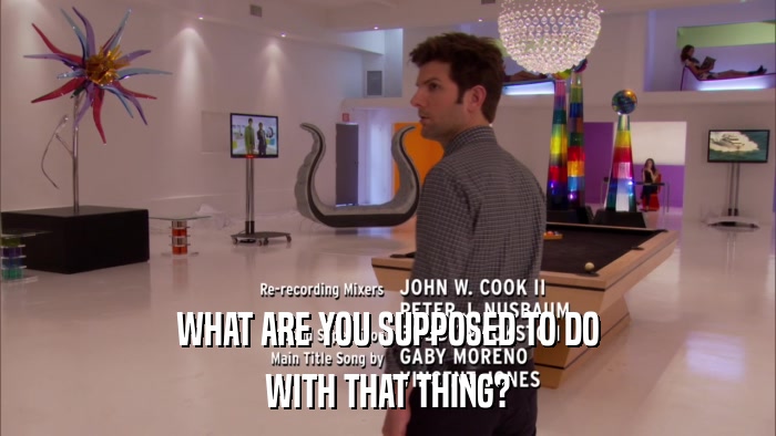 WHAT ARE YOU SUPPOSED TO DO WITH THAT THING? WITH THAT THING?