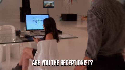 ARE YOU THE RECEPTIONIST?  