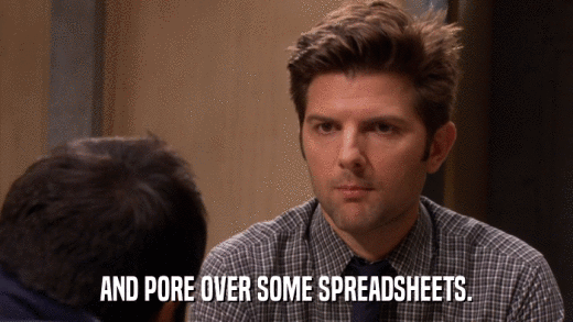 AND PORE OVER SOME SPREADSHEETS.  