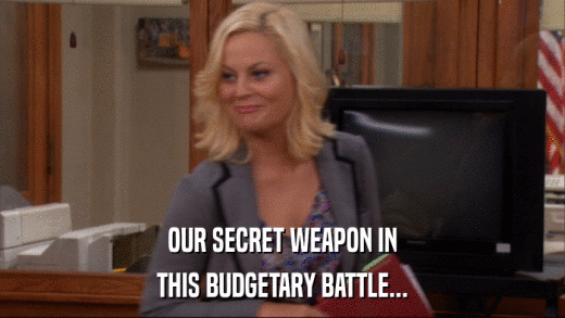OUR SECRET WEAPON IN THIS BUDGETARY BATTLE... 