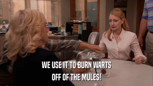 WE USE IT TO BURN WARTS OFF OF THE MULES! 