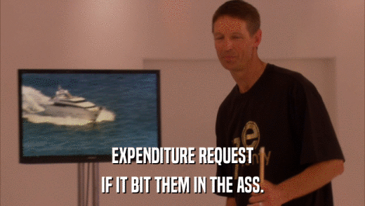 EXPENDITURE REQUEST IF IT BIT THEM IN THE ASS. 