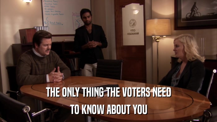THE ONLY THING THE VOTERS NEED TO KNOW ABOUT YOU 