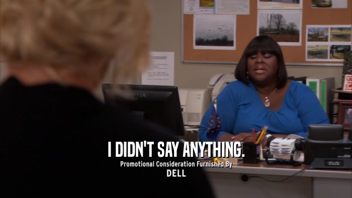 I DIDN'T SAY ANYTHING.  