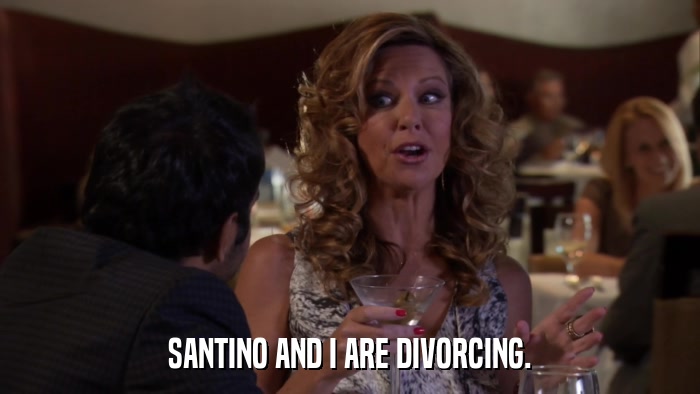 SANTINO AND I ARE DIVORCING.  