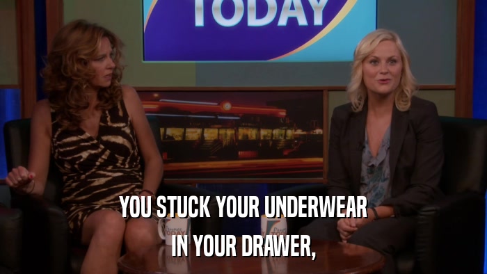 YOU STUCK YOUR UNDERWEAR IN YOUR DRAWER, 