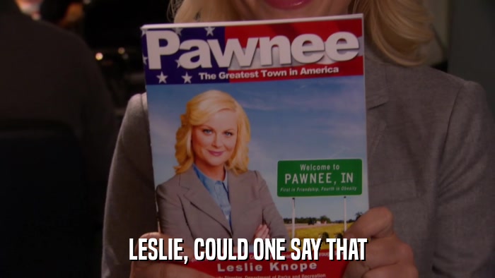 LESLIE, COULD ONE SAY THAT  