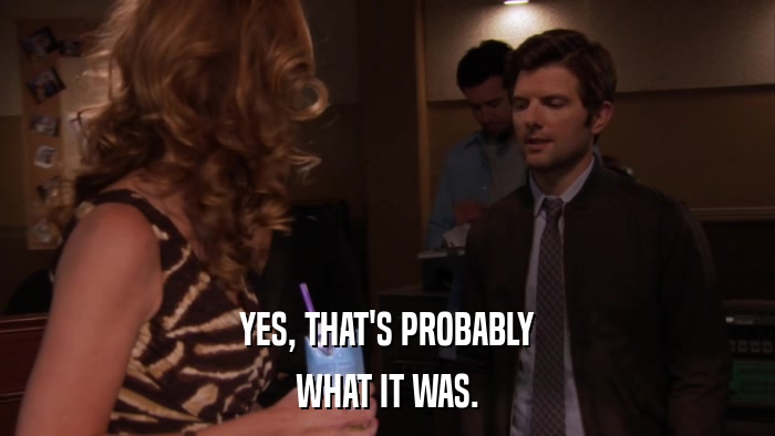 YES, THAT'S PROBABLY WHAT IT WAS. 
