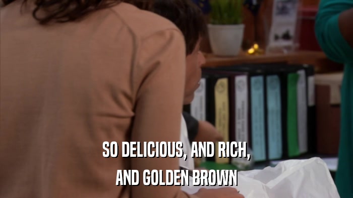 SO DELICIOUS, AND RICH, AND GOLDEN BROWN 