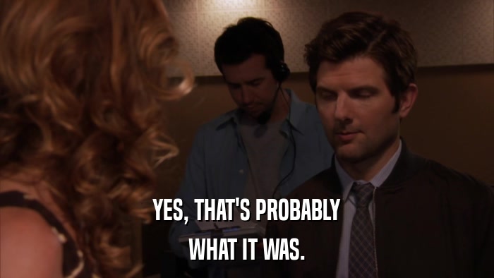 YES, THAT'S PROBABLY WHAT IT WAS. 