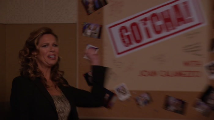 WE WANTED HER TO SIGN THE GOTCHA WALL. 