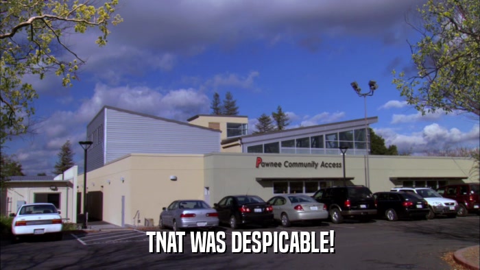 TNAT WAS DESPICABLE!  
