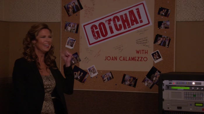 WE WANTED HER TO SIGN THE GOTCHA WALL. 