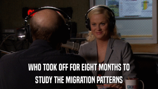 WHO TOOK OFF FOR EIGHT MONTHS TO STUDY THE MIGRATION PATTERNS 